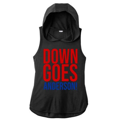 Down Goes Anderson Cleveland Vs Chicago Fight Baseball Ladies PosiCharge Tri-Blend Wicking Draft Hoodie Tank