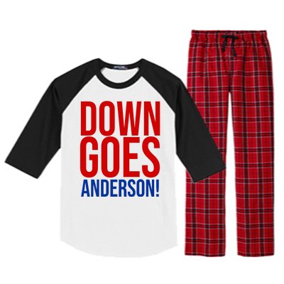 Down Goes Anderson Cleveland Vs Chicago Fight Baseball Raglan Sleeve Pajama Set