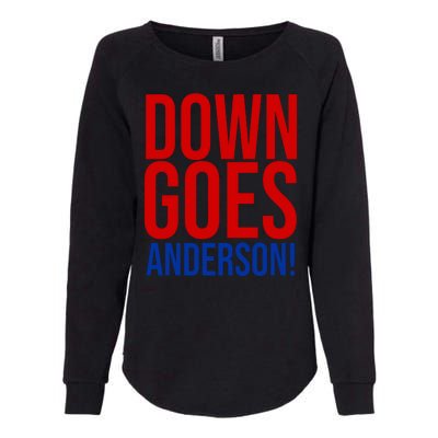 Down Goes Anderson Cleveland Vs Chicago Fight Baseball Womens California Wash Sweatshirt