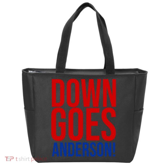 Down Goes Anderson Cleveland Vs Chicago Fight Baseball Zip Tote Bag