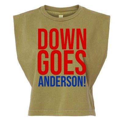 Down Goes Anderson Cleveland Vs Chicago Fight Baseball Garment-Dyed Women's Muscle Tee