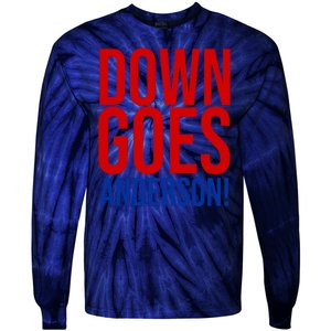 Down Goes Anderson Cleveland Vs Chicago Fight Baseball Tie-Dye Long Sleeve Shirt