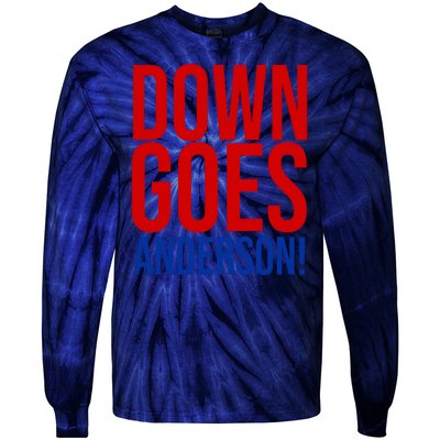 Down Goes Anderson Cleveland Vs Chicago Fight Baseball Tie-Dye Long Sleeve Shirt