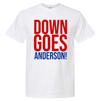 Down Goes Anderson Cleveland Vs Chicago Fight Baseball Garment-Dyed Heavyweight T-Shirt