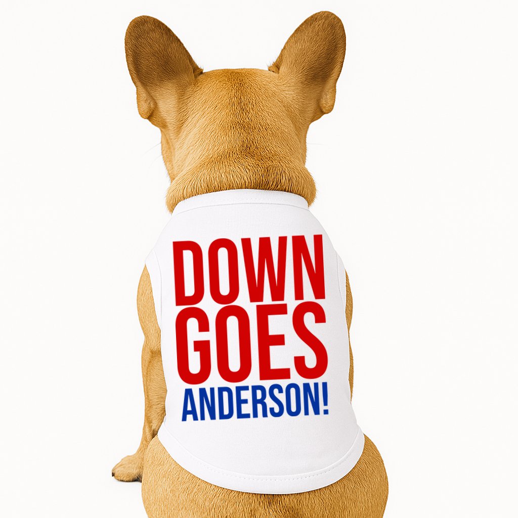 Down Goes Anderson Cleveland Vs Chicago Fight Baseball Doggie Tank