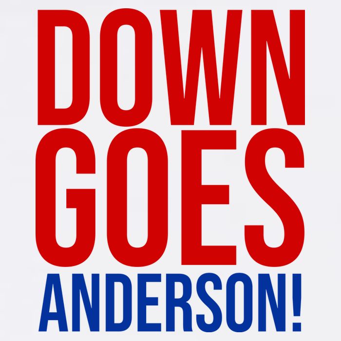 Down Goes Anderson Cleveland Vs Chicago Fight Baseball Doggie Tank