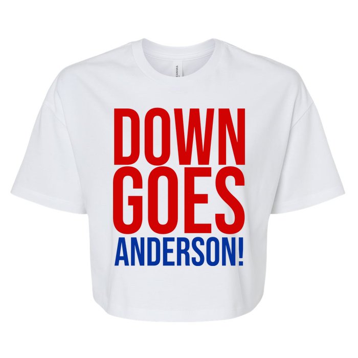 Down Goes Anderson Cleveland Vs Chicago Fight Baseball Bella+Canvas Jersey Crop Tee