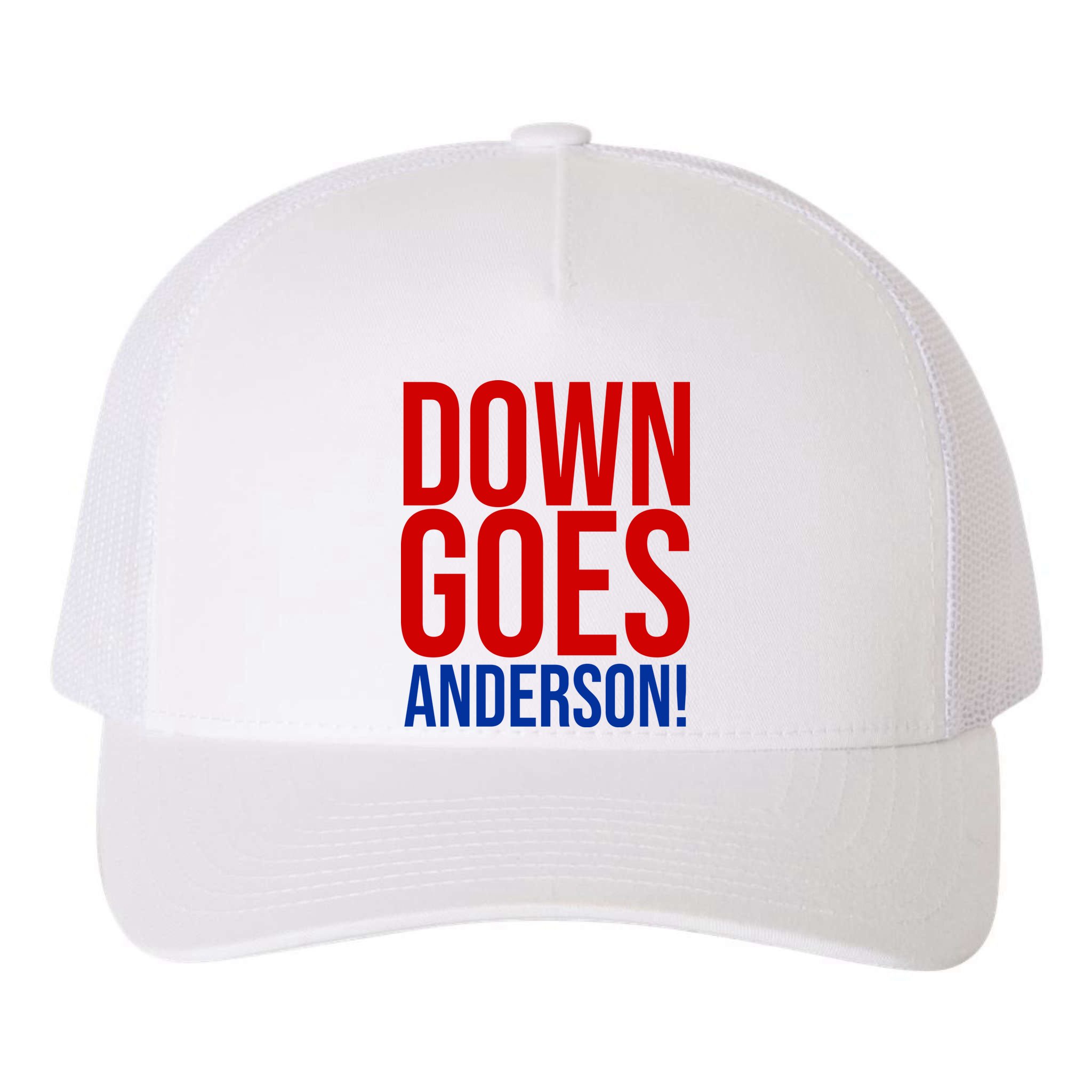 Down Goes Anderson Cleveland Vs Chicago Fight Baseball Yupoong Adult 5-Panel Trucker Hat