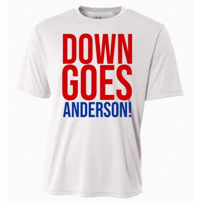 Down Goes Anderson Cleveland Vs Chicago Fight Baseball Cooling Performance Crew T-Shirt