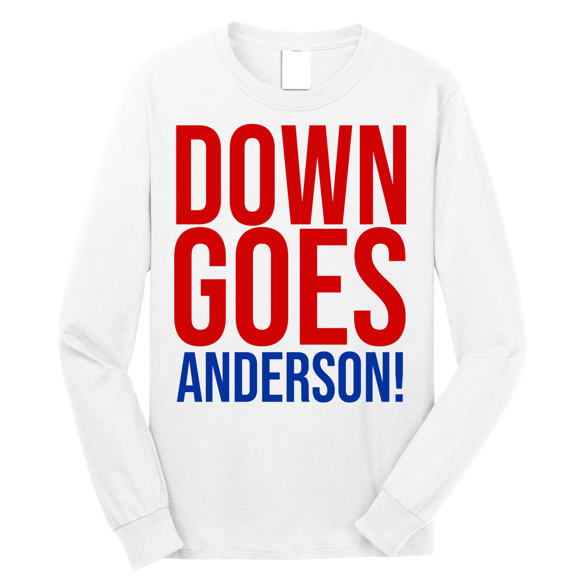 Down Goes Anderson Cleveland Vs Chicago Fight Baseball Long Sleeve Shirt