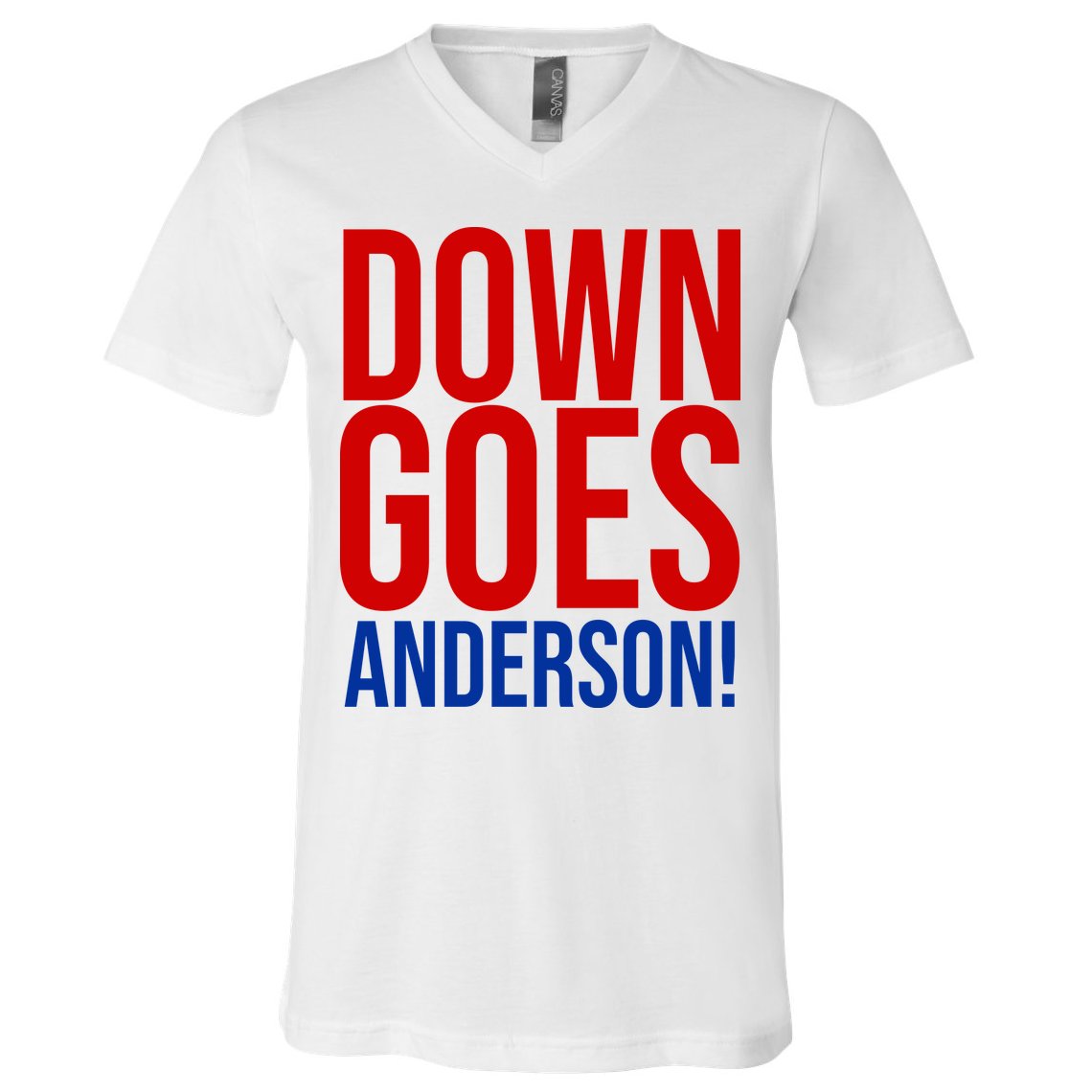 Down Goes Anderson Cleveland Vs Chicago Fight Baseball V-Neck T-Shirt