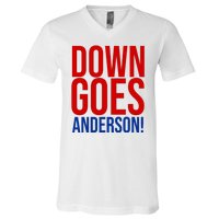 Down Goes Anderson Cleveland Vs Chicago Fight Baseball V-Neck T-Shirt