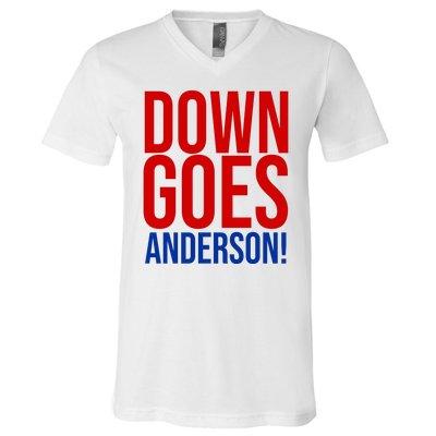 Down Goes Anderson Cleveland Vs Chicago Fight Baseball V-Neck T-Shirt