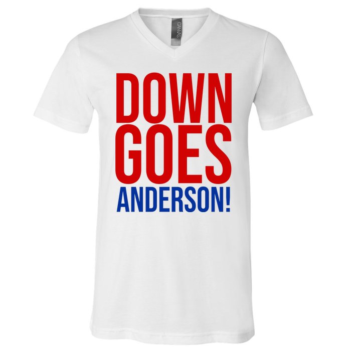 Down Goes Anderson Cleveland Vs Chicago Fight Baseball V-Neck T-Shirt