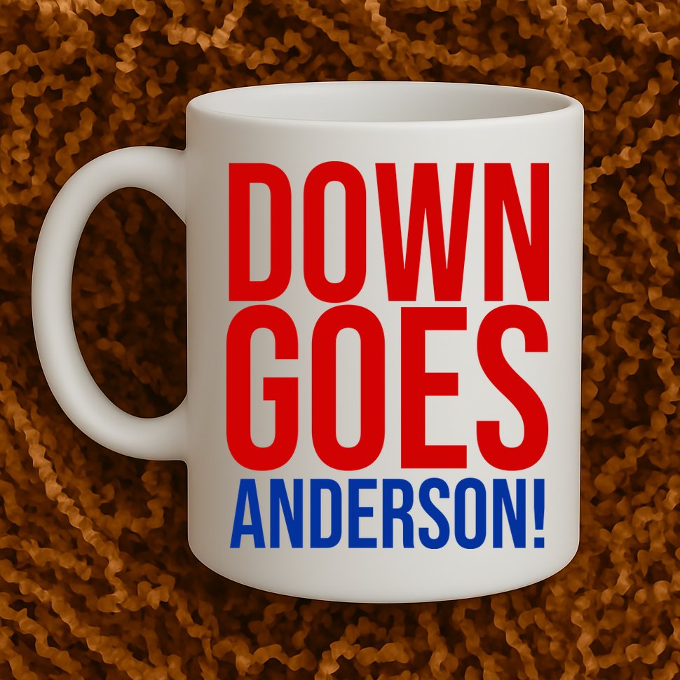 Down Goes Anderson Cleveland Vs Chicago Fight Baseball Mug
