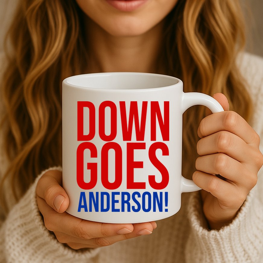 Down Goes Anderson Cleveland Vs Chicago Fight Baseball Mug