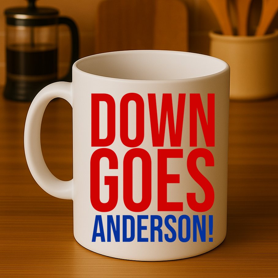 Down Goes Anderson Cleveland Vs Chicago Fight Baseball Mug