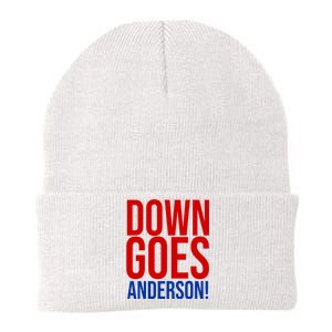 Down Goes Anderson Cleveland Vs Chicago Fight Baseball Knit Cap Winter Beanie