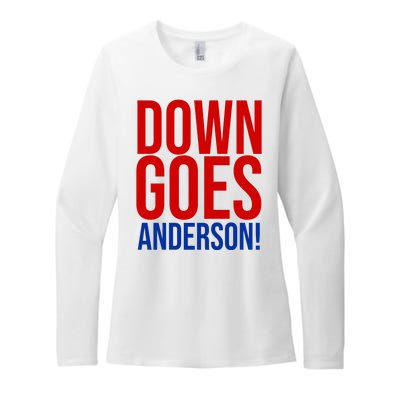 Down Goes Anderson Cleveland Vs Chicago Fight Baseball Womens CVC Long Sleeve Shirt