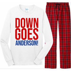 Down Goes Anderson Cleveland Vs Chicago Fight Baseball Long Sleeve Pajama Set