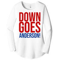 Down Goes Anderson Cleveland Vs Chicago Fight Baseball Women's Perfect Tri Tunic Long Sleeve Shirt