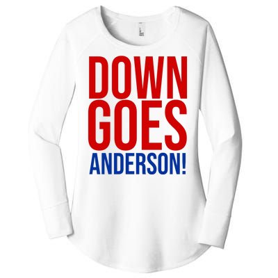 Down Goes Anderson Cleveland Vs Chicago Fight Baseball Women's Perfect Tri Tunic Long Sleeve Shirt