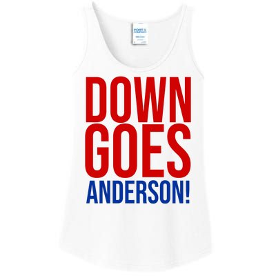 Down Goes Anderson Cleveland Vs Chicago Fight Baseball Ladies Essential Tank