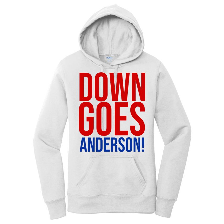 Down Goes Anderson Cleveland Vs Chicago Fight Baseball Women's Pullover Hoodie