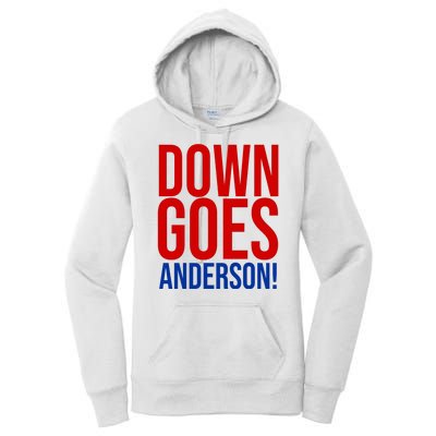 Down Goes Anderson Cleveland Vs Chicago Fight Baseball Women's Pullover Hoodie