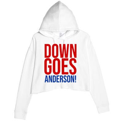 Down Goes Anderson Cleveland Vs Chicago Fight Baseball Crop Fleece Hoodie