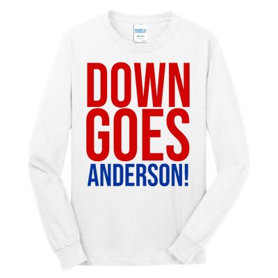 Down Goes Anderson Cleveland Vs Chicago Fight Baseball Tall Long Sleeve T-Shirt