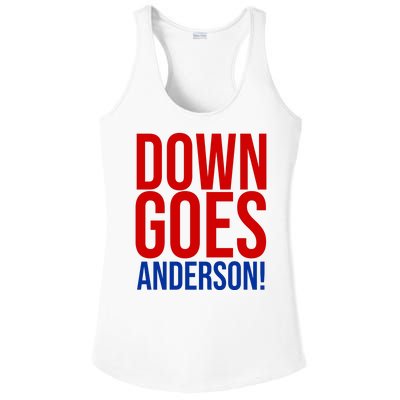 Down Goes Anderson Cleveland Vs Chicago Fight Baseball Ladies PosiCharge Competitor Racerback Tank