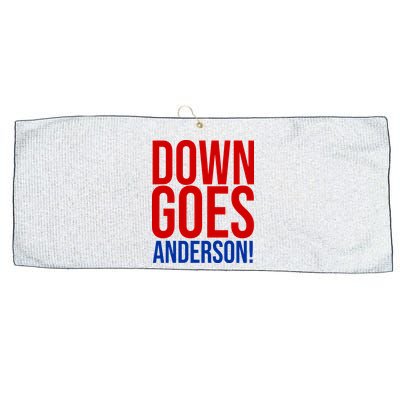 Down Goes Anderson Cleveland Vs Chicago Fight Baseball Large Microfiber Waffle Golf Towel