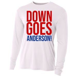 Down Goes Anderson Cleveland Vs Chicago Fight Baseball Cooling Performance Long Sleeve Crew