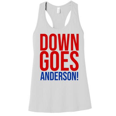 Down Goes Anderson Cleveland Vs Chicago Fight Baseball Women's Racerback Tank