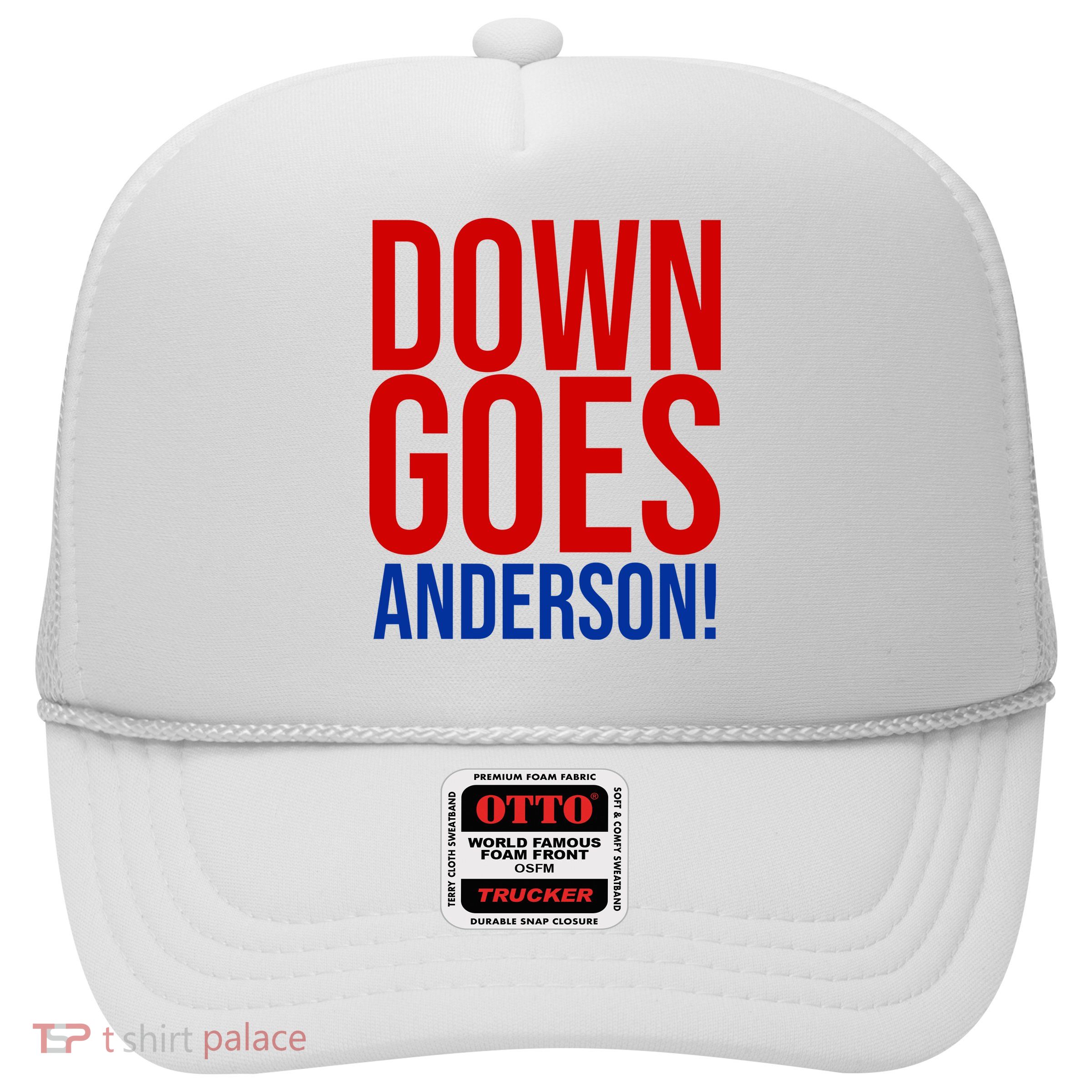 Down Goes Anderson Cleveland Vs Chicago Fight Baseball Trucker Hat