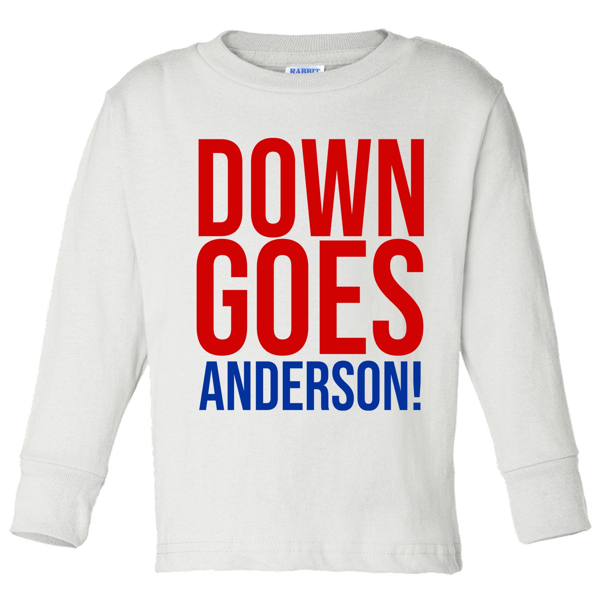 Down Goes Anderson Cleveland Vs Chicago Fight Baseball Toddler Long Sleeve Shirt