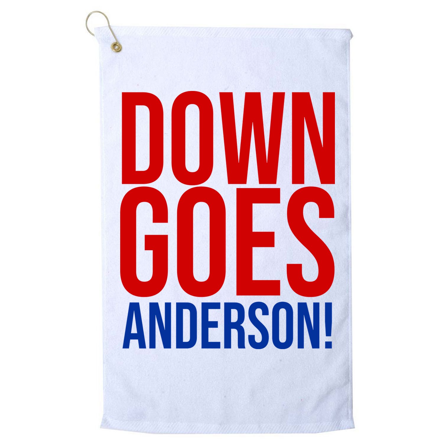 Down Goes Anderson Cleveland Vs Chicago Fight Baseball Golf Towel