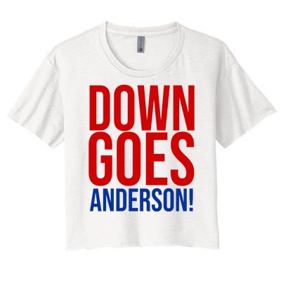 Down Goes Anderson Cleveland Vs Chicago Fight Baseball Women's Crop Top Tee