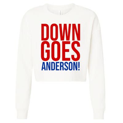 Down Goes Anderson Cleveland Vs Chicago Fight Baseball Cropped Pullover Crew