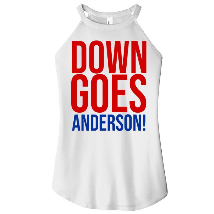 Down Goes Anderson Cleveland Vs Chicago Fight Baseball Women's Perfect Tri Rocker Tank