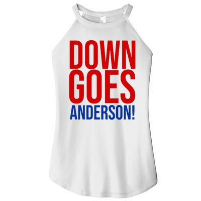 Down Goes Anderson Cleveland Vs Chicago Fight Baseball Women's Perfect Tri Rocker Tank