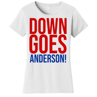 Down Goes Anderson Cleveland Vs Chicago Fight Baseball Women's T-Shirt