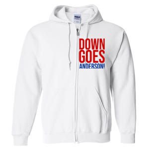 Down Goes Anderson Cleveland Vs Chicago Fight Baseball Full Zip Hoodie