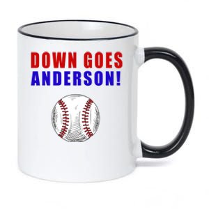 Down Goes Anderson Funny Cleveland Vs Chicago Fight Baseball 11oz Black Color Changing Mug