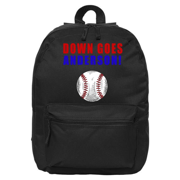 Down Goes Anderson Funny Cleveland Vs Chicago Fight Baseball 16 in Basic Backpack