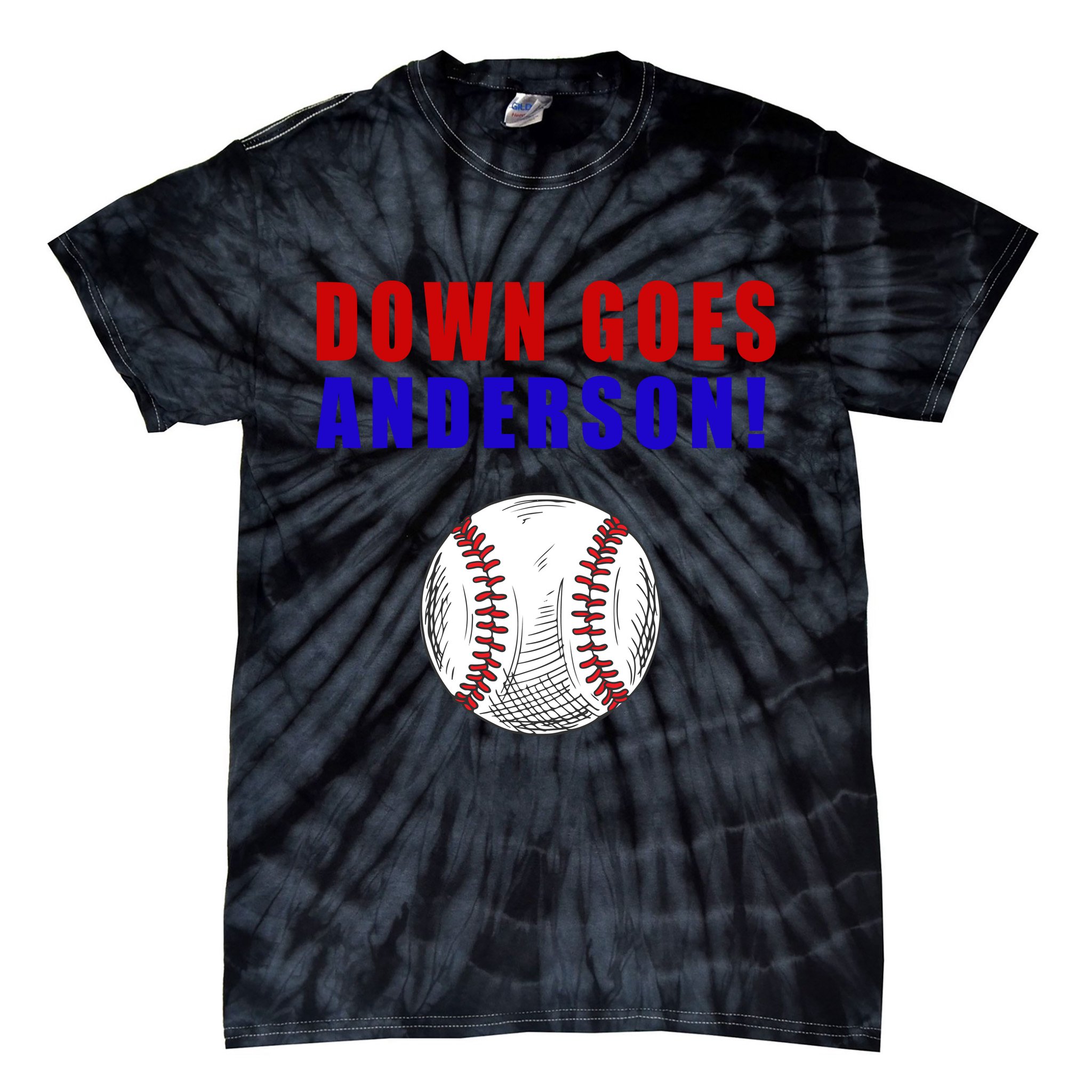 Down Goes Anderson Funny Cleveland Vs Chicago Fight Baseball Tie-Dye T-Shirt