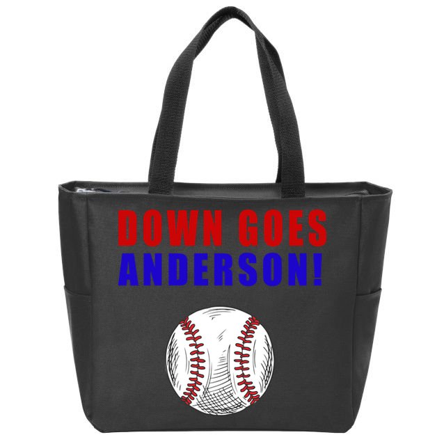 Down Goes Anderson Funny Cleveland Vs Chicago Fight Baseball Zip Tote Bag