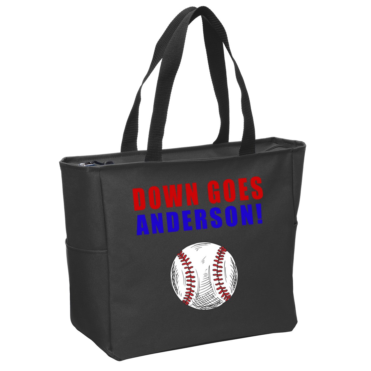 Down Goes Anderson Funny Cleveland Vs Chicago Fight Baseball Zip Tote Bag
