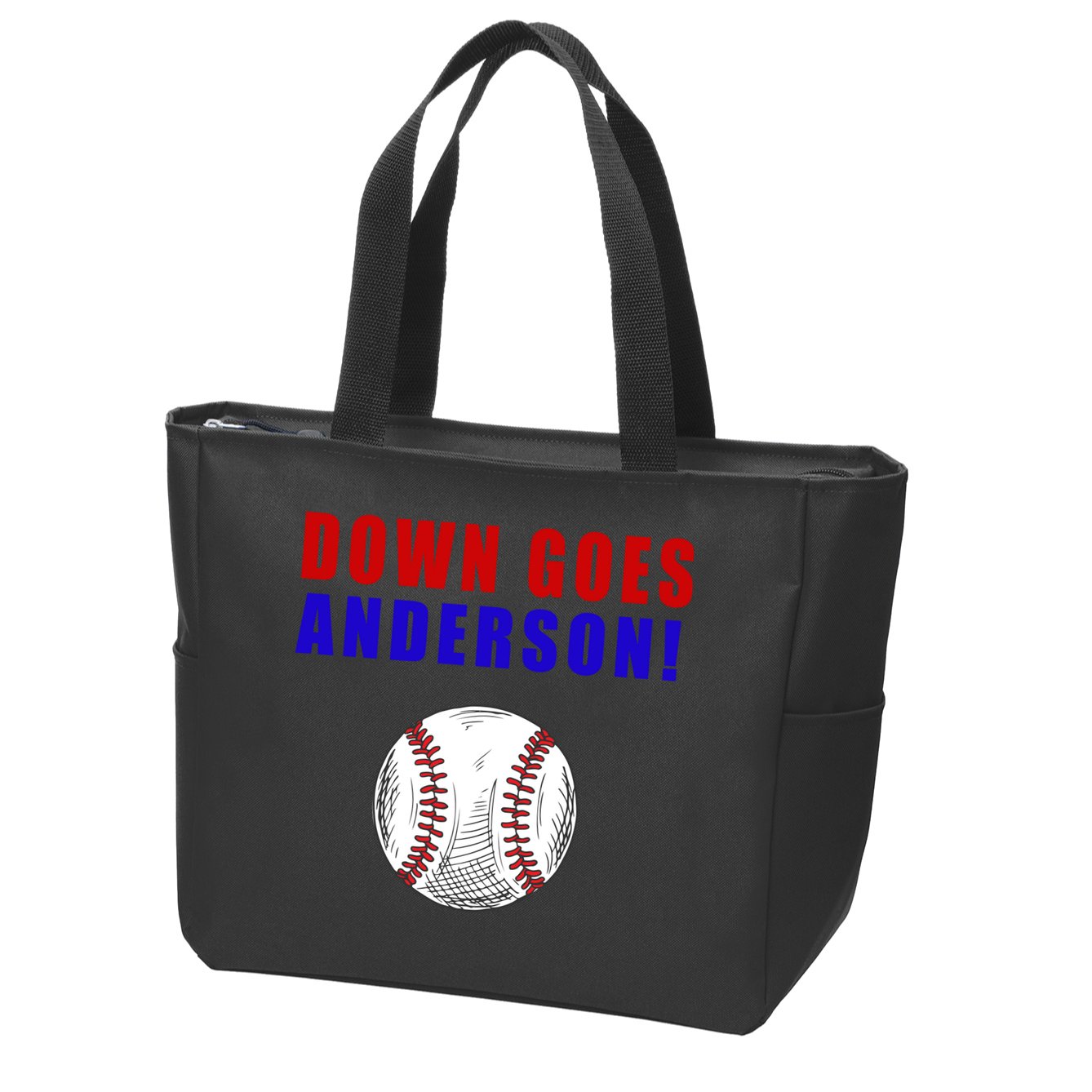Down Goes Anderson Funny Cleveland Vs Chicago Fight Baseball Zip Tote Bag
